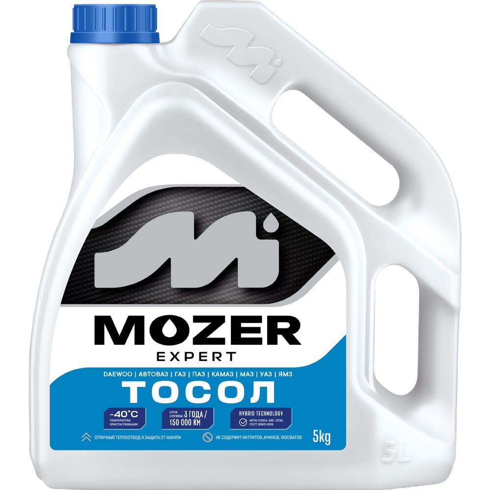 Изображение товара Тосол Mozer -40C EXPERT, канистра 5 кг 4606567 Изображение товара Тосол Mozer -40C EXPERT, канистра 5 кг 4606567