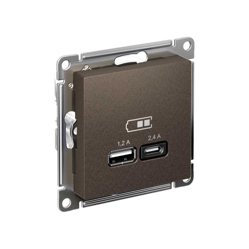 Изображение товара USB розетка A+C система Electric Atlasdesign мокко 5В 2,4А, 2х5В 1,2А