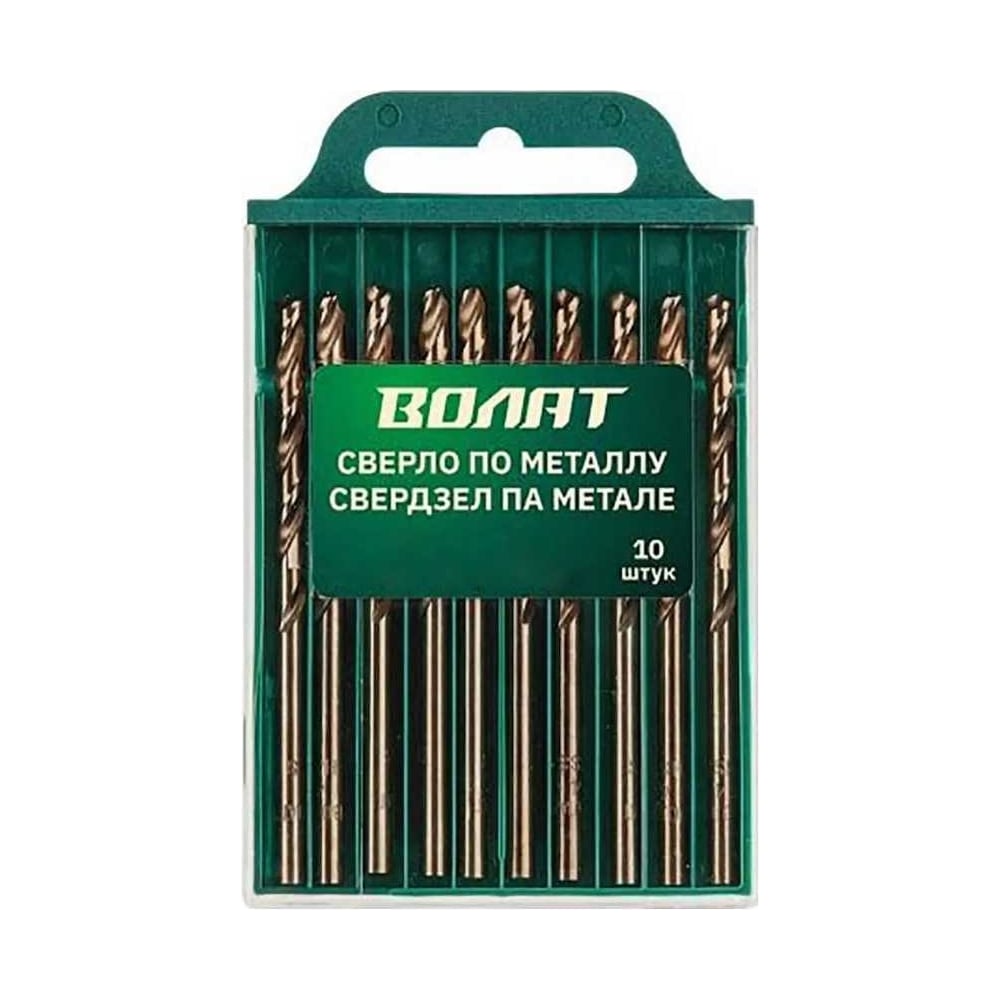 Изображение товара Сверло по металлу 6 мм 93 мм HSS ВОЛАТ 10 шт
