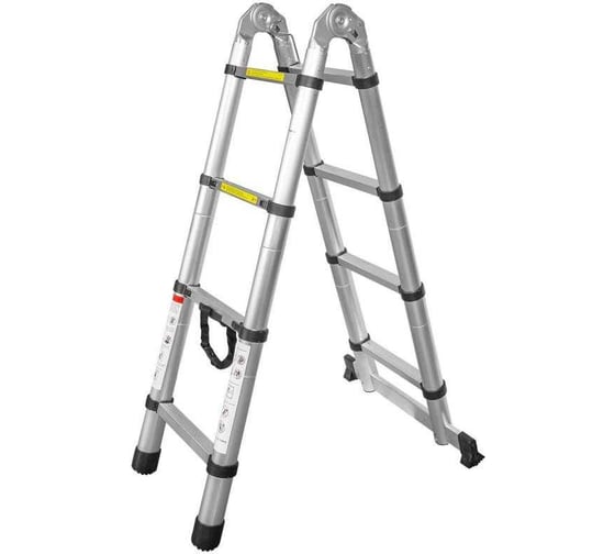 Изображение товара Телескопическая лестница-стремянка Forsage алюминиевая, бытовая, 1.3+1.3 м (4+4 ступ) F-UP130-M 54150
