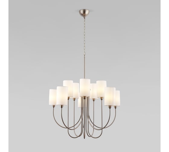 Изображение товара Подвесная люстра Eurosvet с тканевыми абажурами 60164/10 никель a065750