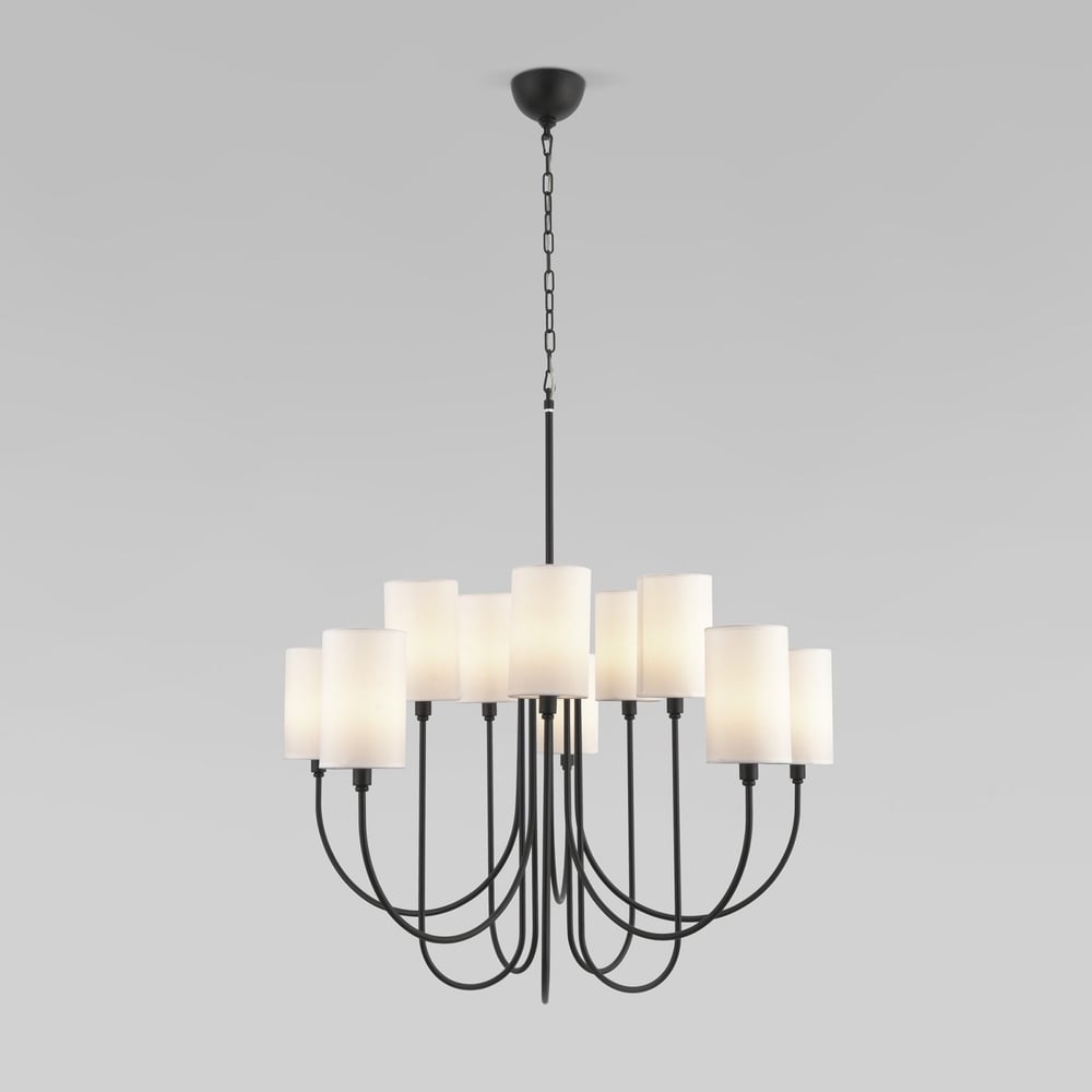 Изображение товара Подвесная люстра Eurosvet 60164/10 с тканевыми абажурами черная