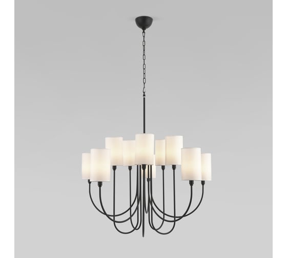 Изображение товара Подвесная люстра Eurosvet с тканевыми абажурами 60164/10 черный a065748