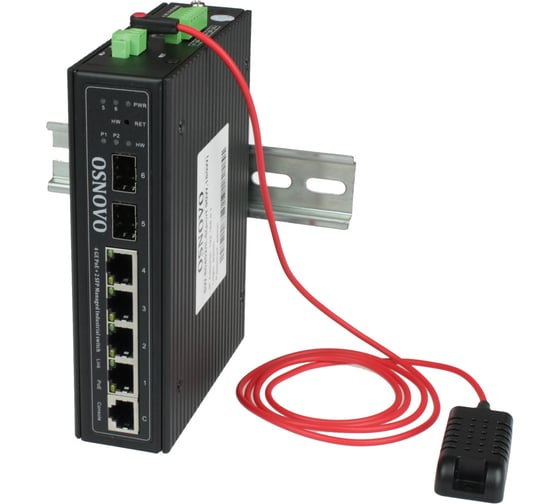 Изображение товара Управляемый (L2+) Bt PoE Коммутатор OSNOVO SW-80402/ILS(port 90W,180W) Gigabit Ethernet на 4xRJ45 PoE + 2 SFP порта c датчиком температуры и влажности sct1356
