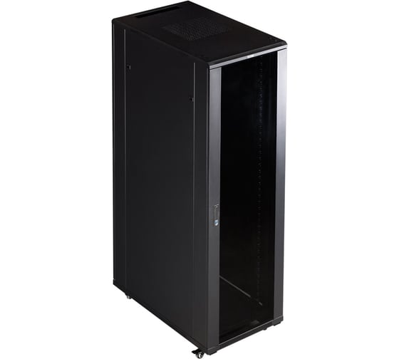 Изображение товара Шкаф TWT 19 Business 42U 600x800, черный, передняя дверь стекло CBB-42U-6x8-G1