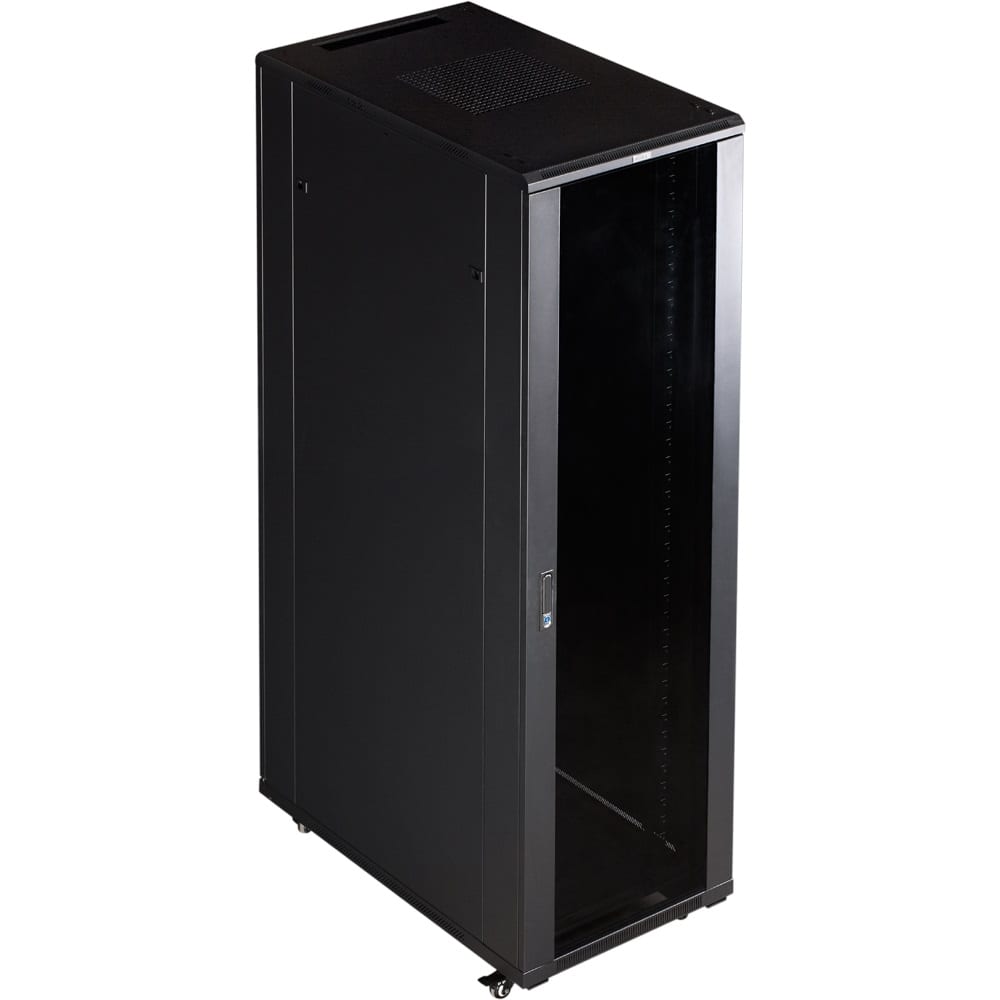 Шкаф twt 19 business, 18u 600x800, черный, передняя дверь стекло, задняя дверь распашная, металл twt-cbb-18u-6x8-g1
