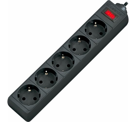 Изображение товара Сетевой фильтр Defender ES 5 5 м, черный, 5 розеток 99486