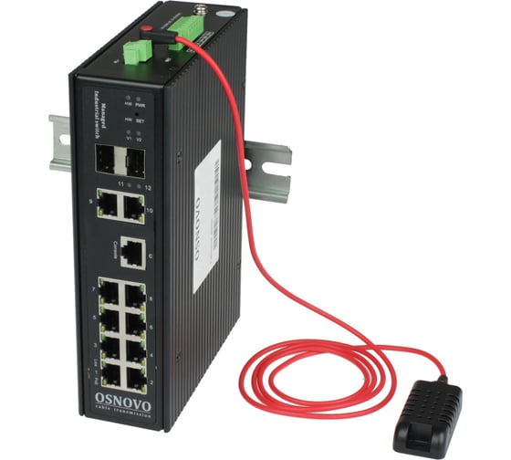 Изображение товара Промышленный управляемый (L2+) PoE коммутатор OSNOVO SW-80822/ILR Gigabit Ethernet на 10 портов sct1253