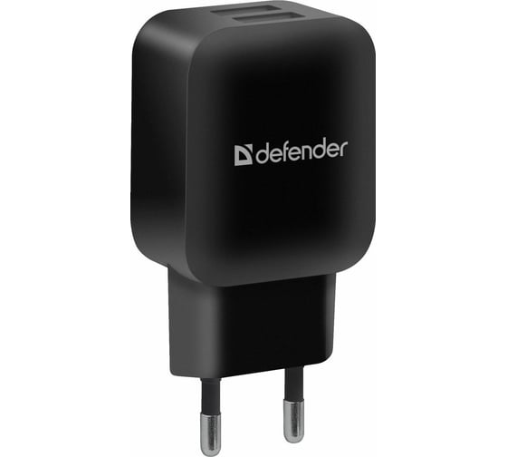 Изображение товара Сетевой адаптер Defender EPA-13 черный, 2xUSB, 5V/2.1А, пакет 83840