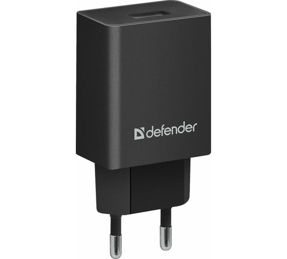 Изображение товара Сетевой адаптер Defender EPA-10 черный, 1xUSB, 5V/2.1А, пакет 83572