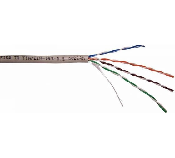 Изображение товара Кабель TWT UTP, 4 пары, категория 5e, серый, 305м в катушке, 5EUTP