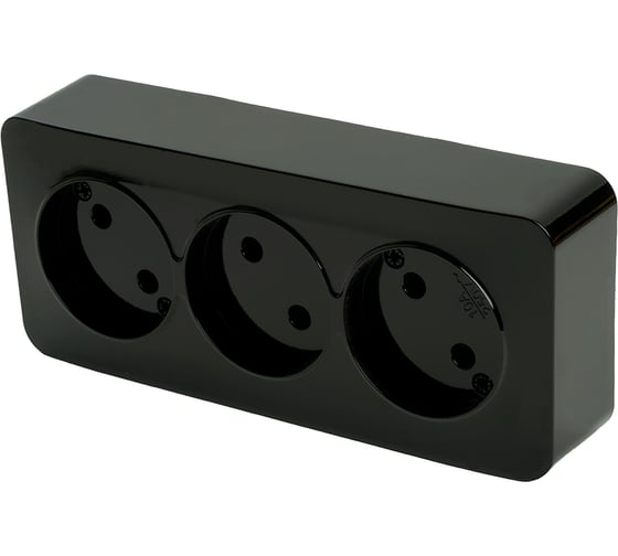 Изображение товара 3-местная розетка STEKKER б/з открытой установки 250в, 10а, ip20, серия софия, черный, mst10-13-02, 49317