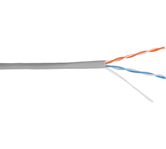 Изображение товара Кабель TWT UTP, 2 пары, категория 5е, серый, 305м в катушке 5EUTP2-GY