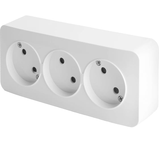 Изображение товара 3-местная розетка STEKKER б/з открытой установки 250в, 10а, ip20, серия софия, белый, mst10-13-01, 49305