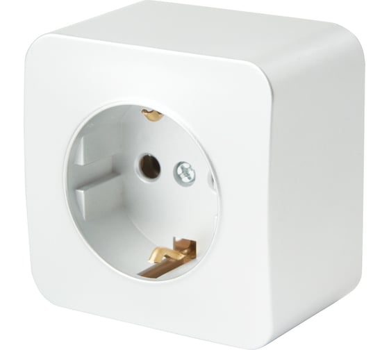 Изображение товара 1-местная розетка STEKKER с/з открытой установки 250в, 16а, ip20, серия софия, белый, mst16-11-01, 49302