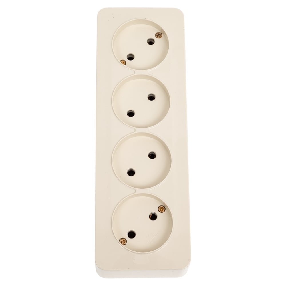 Изображение товара 4-местная розетка STEKKER б/з открытой установки 250в, 10а, ip20, серия софия, слоновая кость, mst10-14-04, 49503