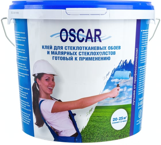 Изображение товара Клей для стеклотканевых обоев и малярных стеклохолстов Oscar готовый к применению, ведро 5 кг GOs5
