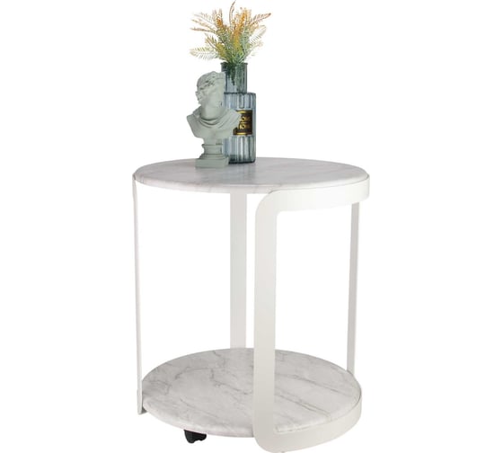 Изображение товара Круглый журнальный столик на колесиках в стиле лофт Callisto mobili М020.0Д70