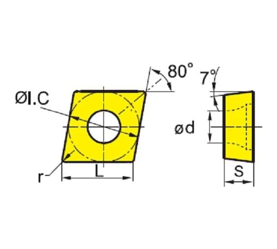 Изображение товара Пластина CCMT060204-ahf YB9320, 10 шт ZCC-CT 00001227887