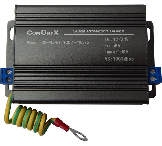 Изображение товара Грозозащита витой пары ComOnyx rj45 + 12в, co-pl-b1/12dc-p403v2, 100-052