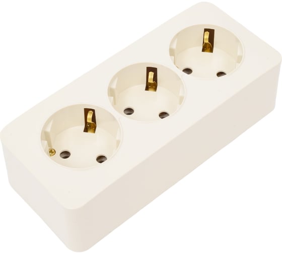 Изображение товара 3-местная розетка STEKKER с/з открытой установки 250в, 16а, ip20, серия софия, слоновая кость, mst16-13-04, 49501