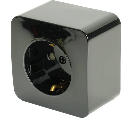 Изображение товара 1-местная розетка STEKKER с/з открытой установки 250в, 16а, ip20, серия софия, черный, mst16-11-02 49314