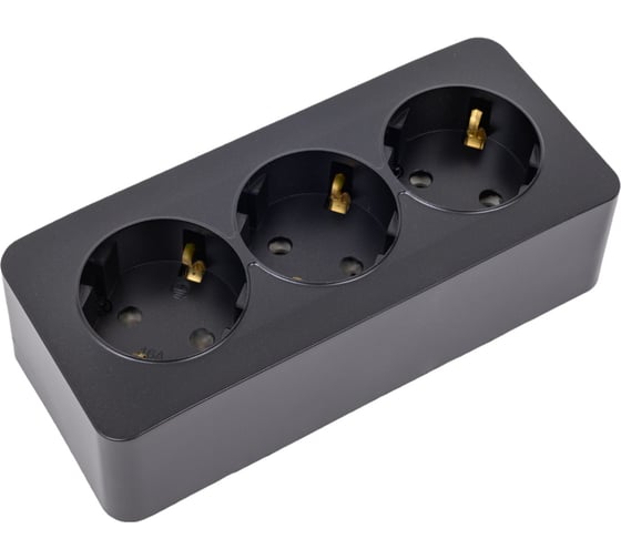 Изображение товара 3-местная розетка STEKKER с/з открытой установки 250в, 16а, ip20, серия софия, черный матовый, mst16-13-05 49502