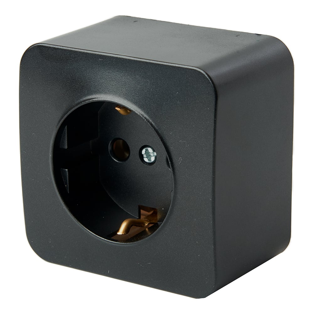 Изображение товара 1-местная розетка STEKKER с/з открытой установки 250в, 16а, ip20, серия софия, черный матовый, mst16-11-05 49494