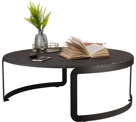 Изображение товара Низкий круглый журнальный столик в стиле лофт Callisto mobili М020.1А59