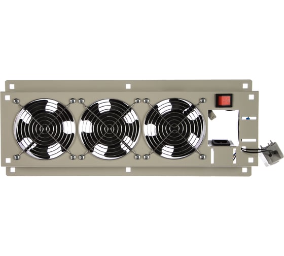 Изображение товара Вентиляторная панель ITK с выключателем и термостатом 3 модуля, серая FM35-32M