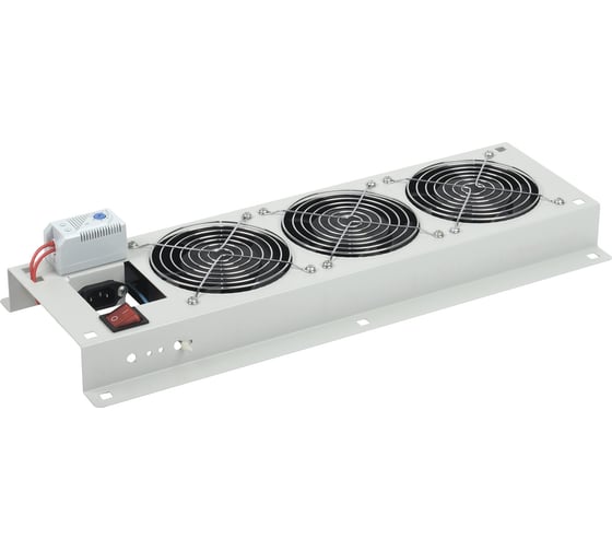 Изображение товара Вентиляторная панель ITK с выключателем и термостатом, 2 модуля, серая FM35-22M