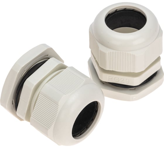 Изображение товара Кабельный ввод PG-29 (18-25мм) серый, комплект (2 шт/уп) REXANT 07-8029-A2