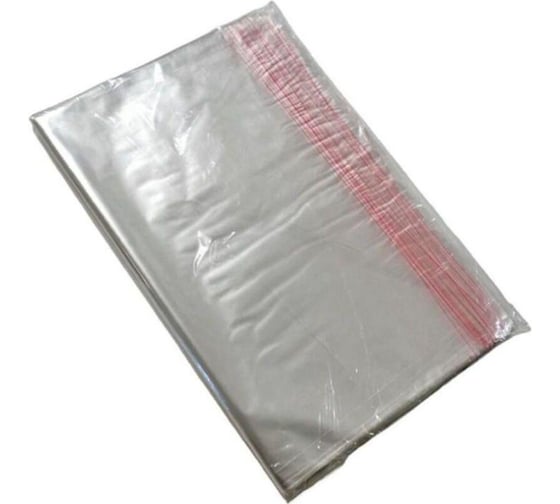 Изображение товара Фасовочный пакет ООО Комус пп, 50x60+5 см, с клеевым клапаном, 20 мкм, 100 шт. 1304240