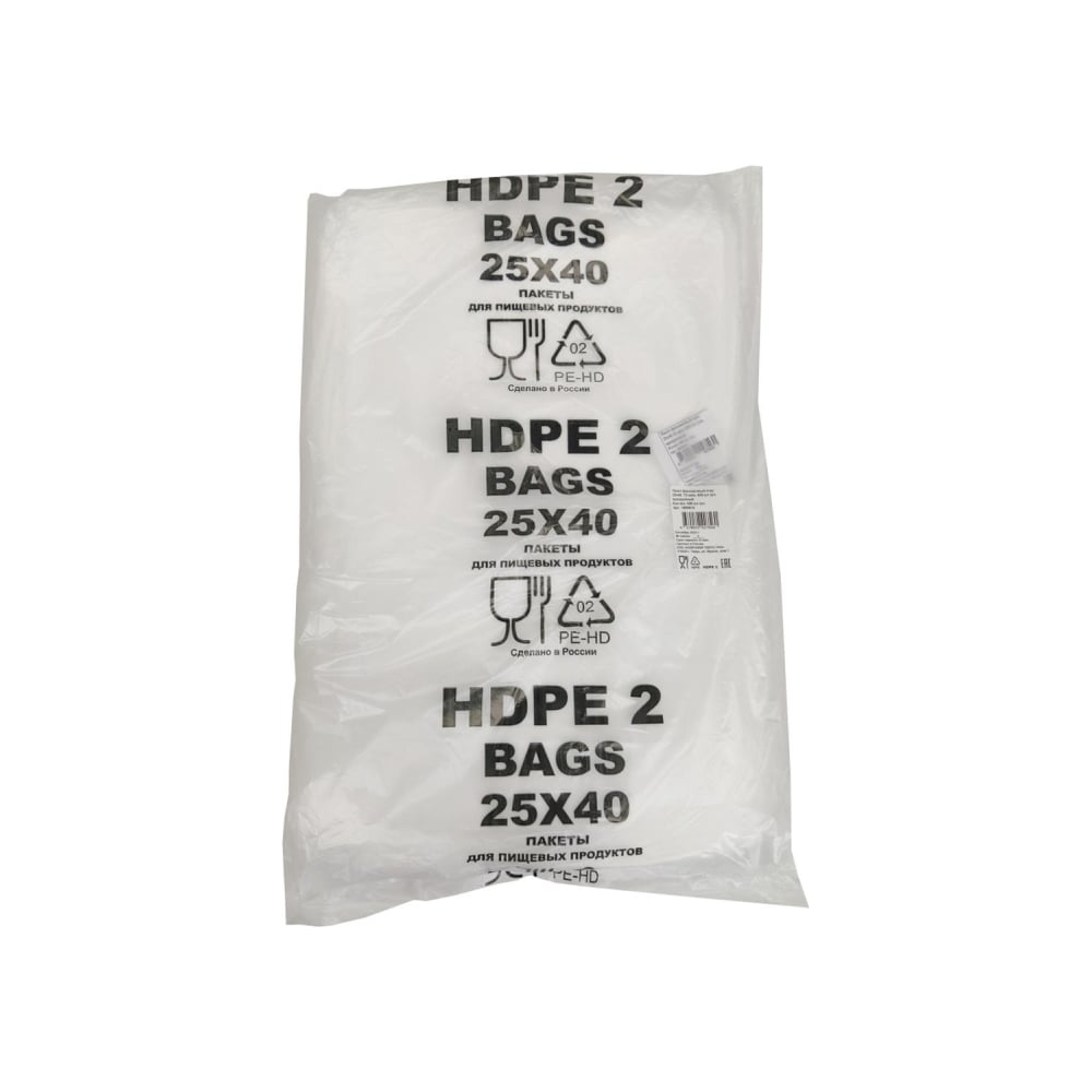 Изображение товара Фасовочные пакеты ООО Комус пнд 25x40 см, 15 мкм, 400 шт, прозрачные