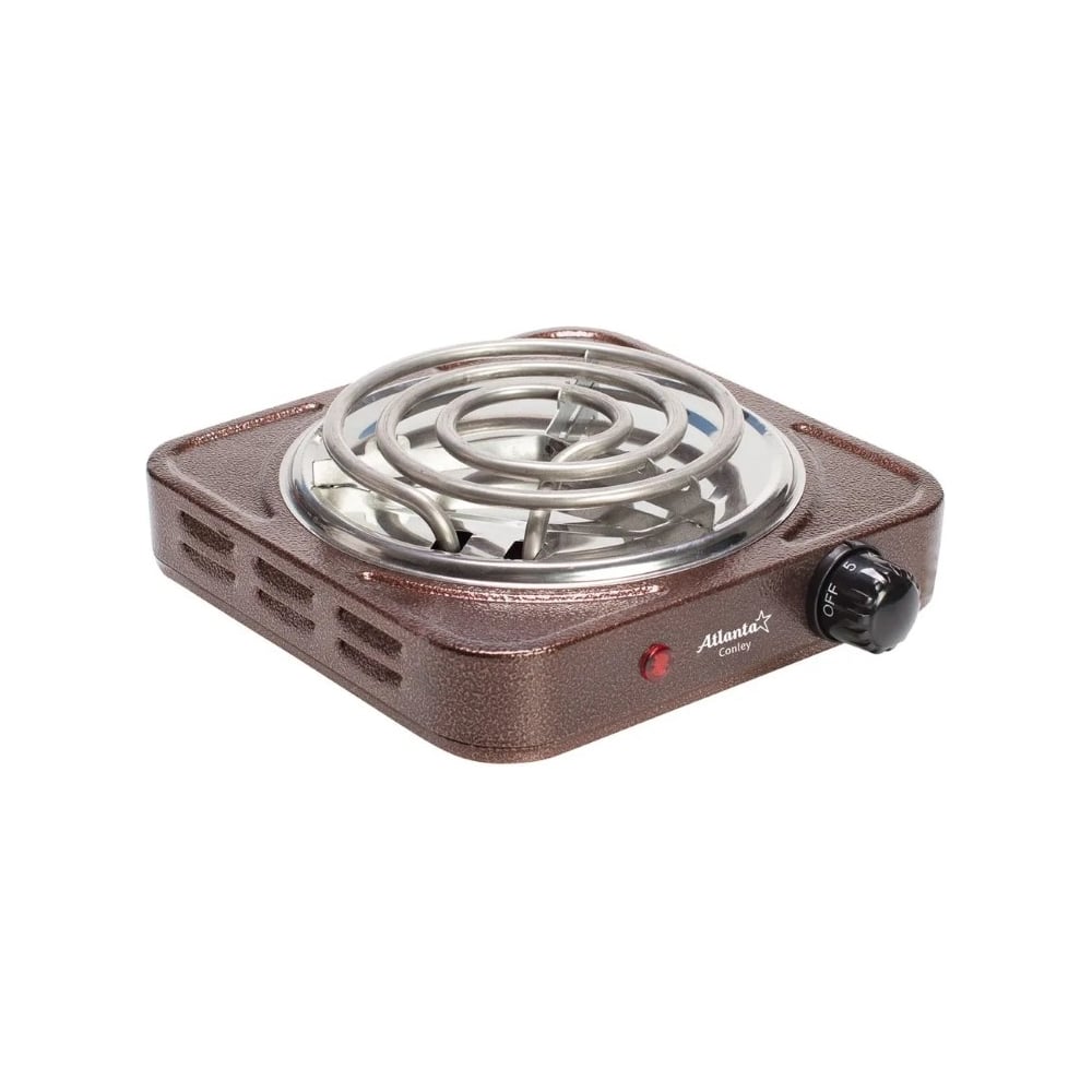 Изображение товара Одноконфорочная электроплитка Atlanta ATH-1734 коричневая с механическим управлением