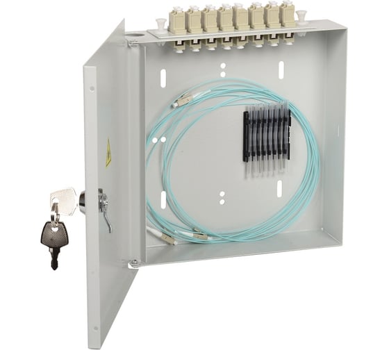 Изображение товара Укомплектованный настенный кросс ITK LC duplex 8 портов OS2 FOBX8-N-8LCUD09