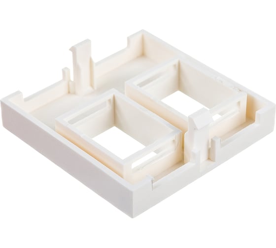 Изображение товара Вставка LANMASTER 45x45 на 2 кейстоуна, белая, LAN-SIP-24R-WH