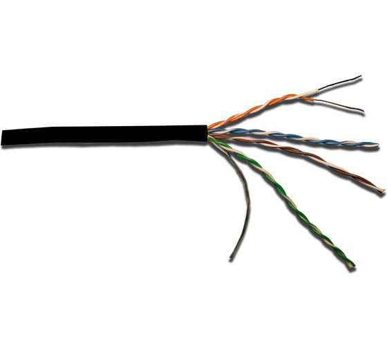 Изображение товара Кабель UTP LANMASTER витая пара 4 пары Кат.5e, 350Mhz PE черный 305м в кат., LAN-5EUTP-OUT
