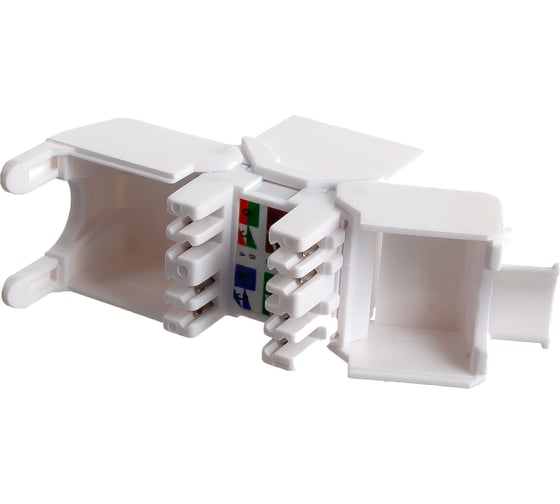 Изображение товара Модуль Keystone NIKOMAX Кат.5е, RJ45/8P8C, 180 градусов, самозажимной, неэкран., белый NMC-KJUD2-ET-WT