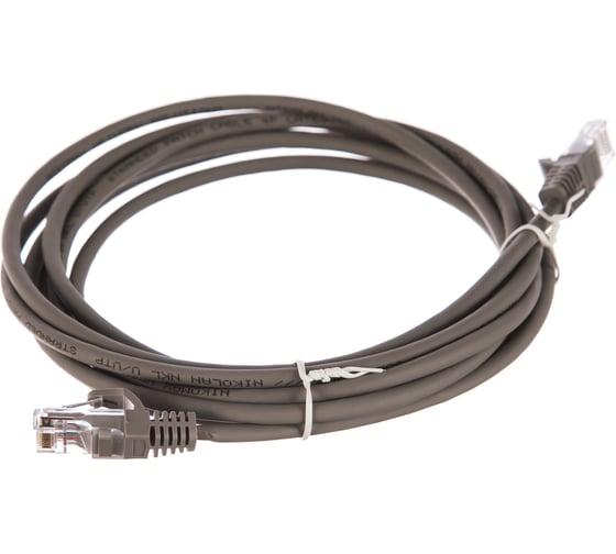 Изображение товара Шнур NIKOMAX U/UTP 4 пары, Кат.5e, 2хRJ45/8P8C, T568B, 7x0,175мм, LSZH, серый, 3м NMC-PC4UD55B-ES-030-C-GY