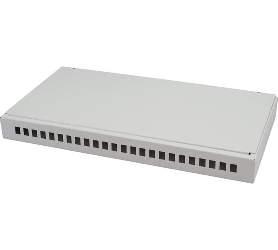 Изображение товара Оптический кросс NIKOMAX 19", 1U, укомплектованный на 8 портов LC/UPC, SM 9/125 OS2, серый, полный NMF-RP08LCUS2-WS-ES-1U-GY