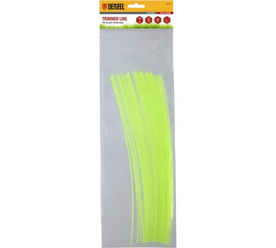 Изображение товара Леска для триммера круглая нарезанная 2 мм х 30 см 50 шт FLEX CORD DENZEL 96100