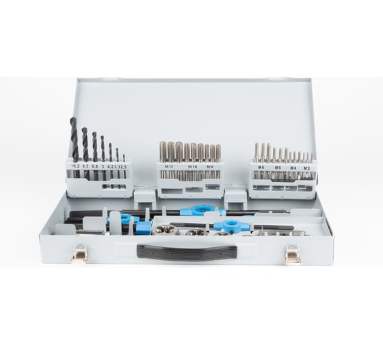 Изображение товара Набор ручных метчиков и плашек NORGAU M3-M12 со сверлами, 45 предметов 013904330
