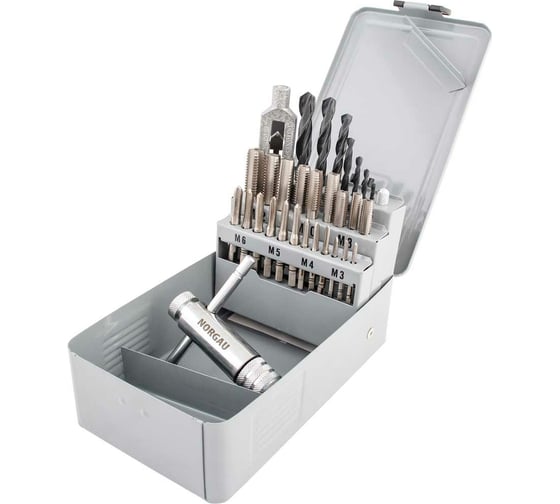 Изображение товара Набор ручных метчиков NORGAU M3-M12, 30 предметов HSS 013922335