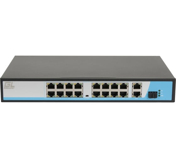Изображение товара Неуправляемый коммутатор GIGALINK 16PoE802.3af порта 10/100Мбит/с GL-SW-F005-16P