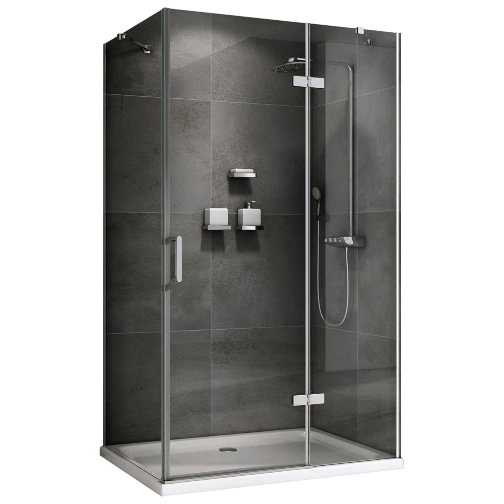 Изображение товара Душевой уголок ABBER Zart AG08100-S71 с распашными дверями 1000х700 мм