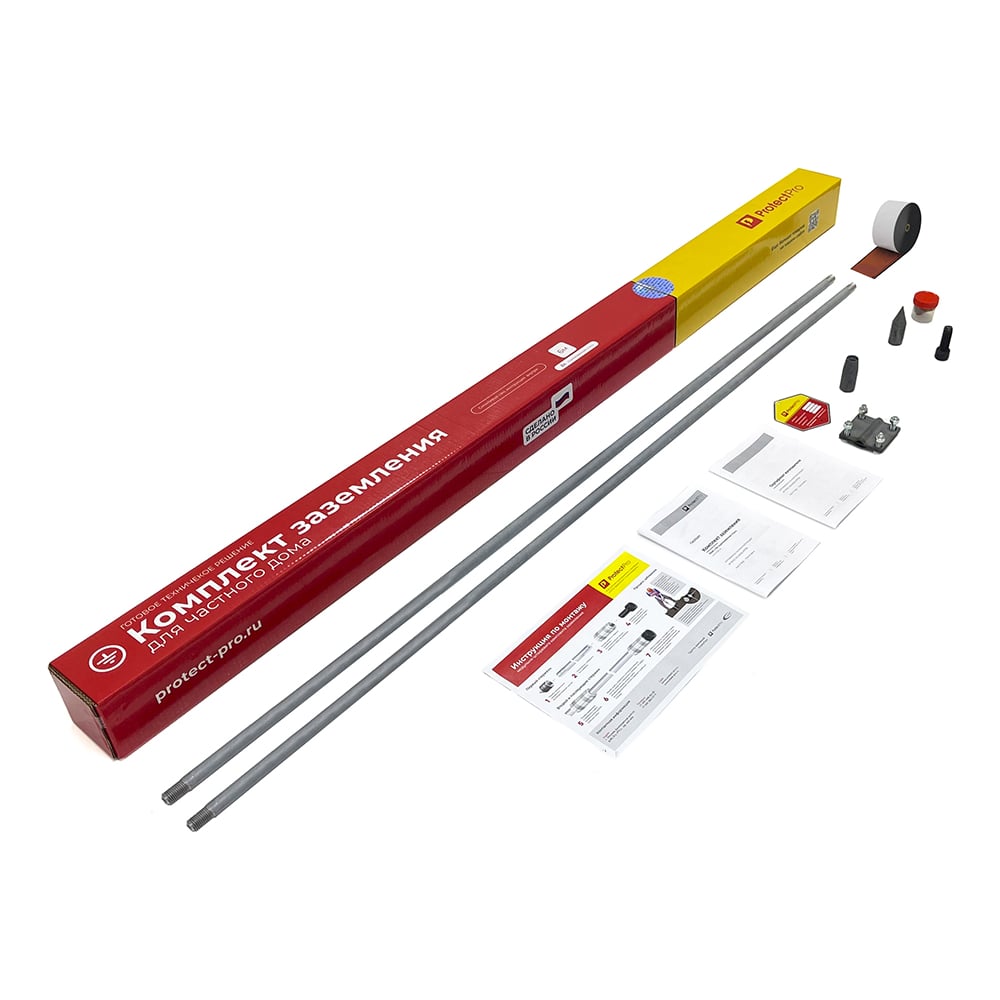 Изображение товара Комплект заземления Protectpro 16 мм 3 м оцинкованная сталь для электрической безопасности