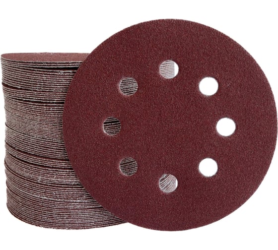 Изображение товара Круги шлифовальные на липучке 125 мм, P120, 100 шт Vitatools R-125-P120-100-8