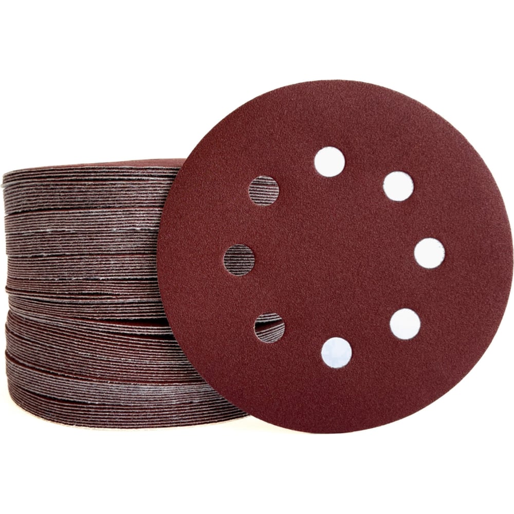 Изображение товара Круги шлифовальные на липучке 125 мм P150, 100 шт Vitatools R-125-P150-100-8