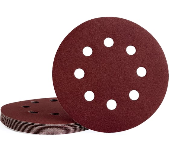 Изображение товара Круги шлифовальные на липучке 125 мм, Р150, 10 шт Vitatools R-125-P150-10-8